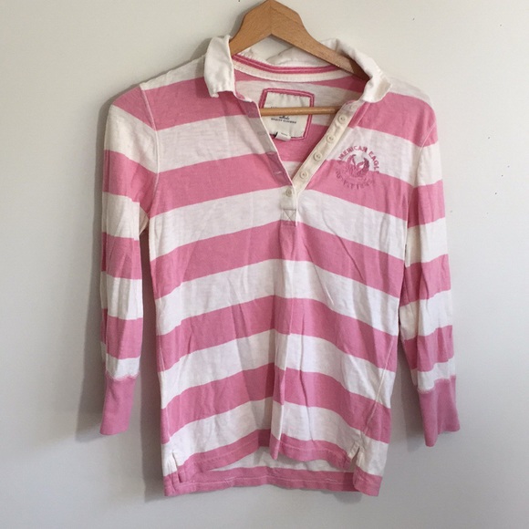 American Eagle Outfitters Tops - American Eagle Pink and white Stripped Top